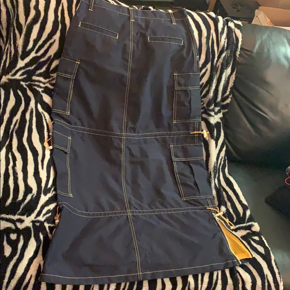 EDM Macgirl skirt rare multiple pockets navy/yellow - Picture 3 of 12